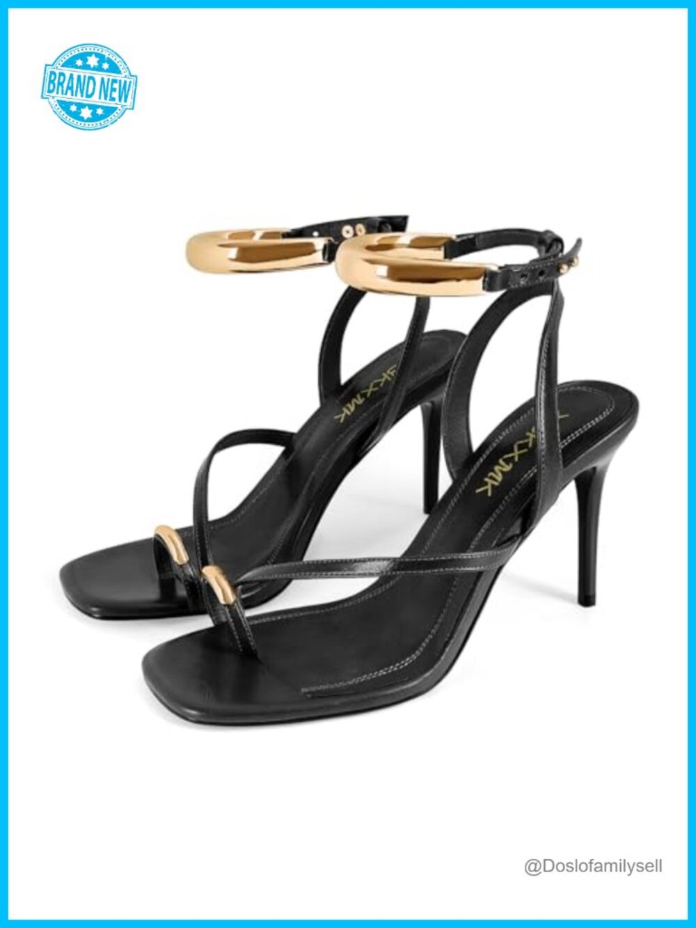 Women's Strappy Toe Ring Slingback Stiletto Heeled Sandals